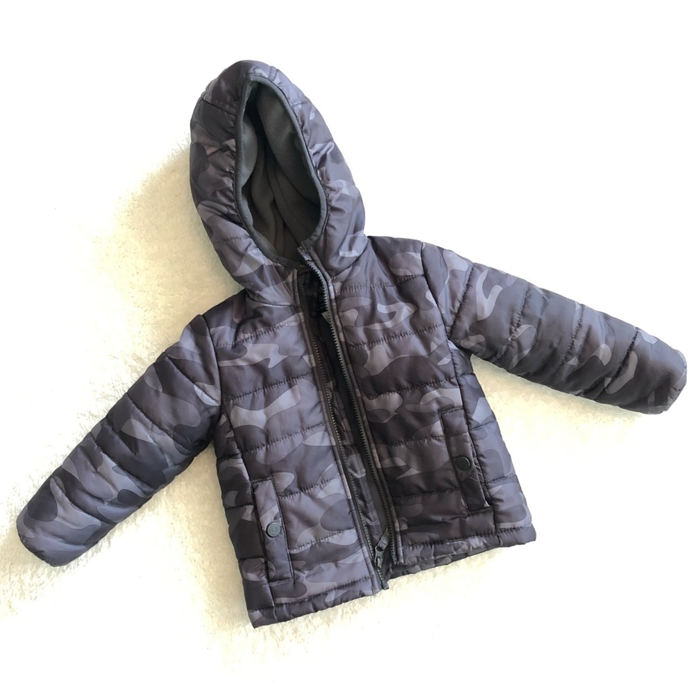 OshKosh Boys Gray Camo Winter Coat